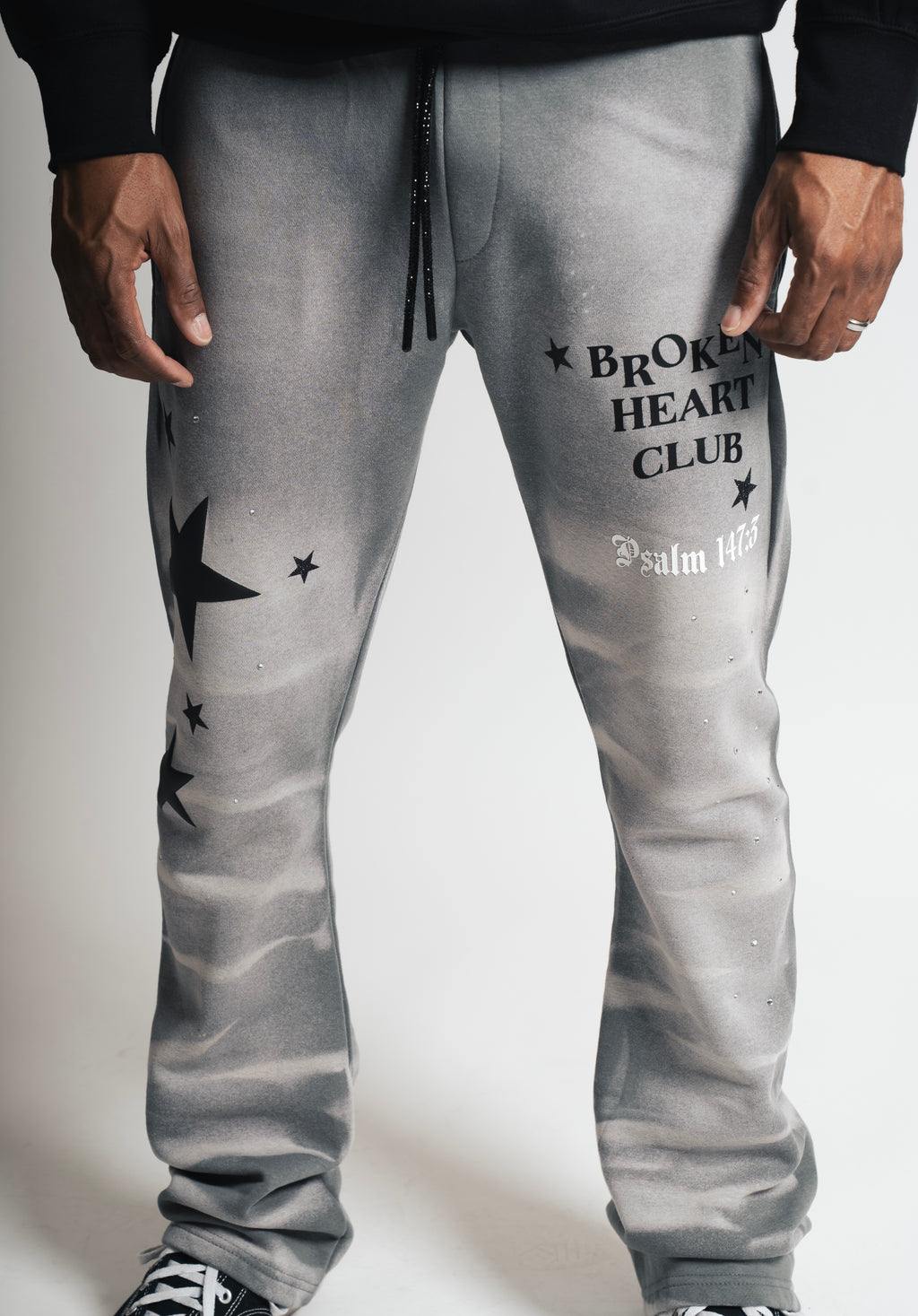 “BROKEN HEART CLUB” Stacked Sweatpants