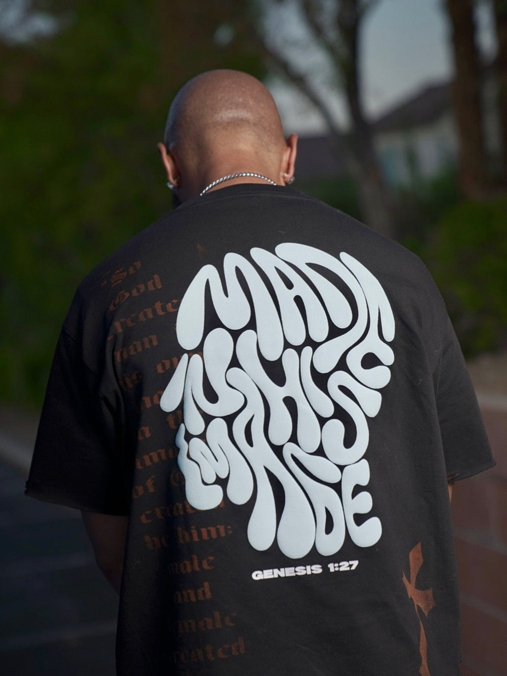 Made In His Image Distressed T shirt