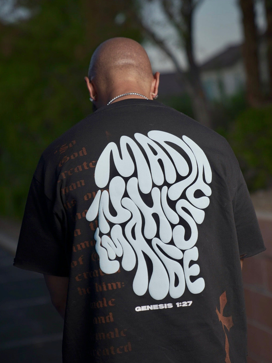 Made In His Image Distressed T shirt