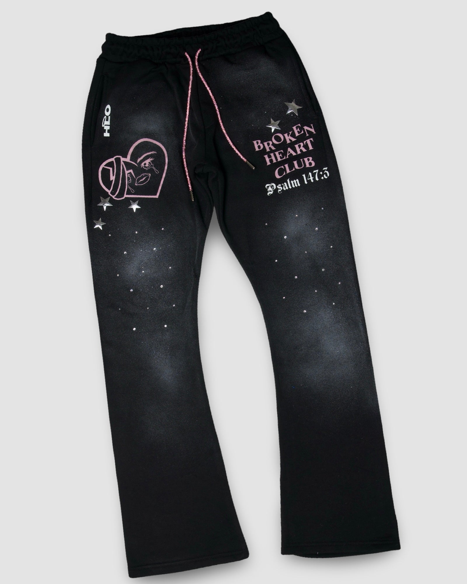 “BROKEN HEART CLUB” Stacked Sweatpants