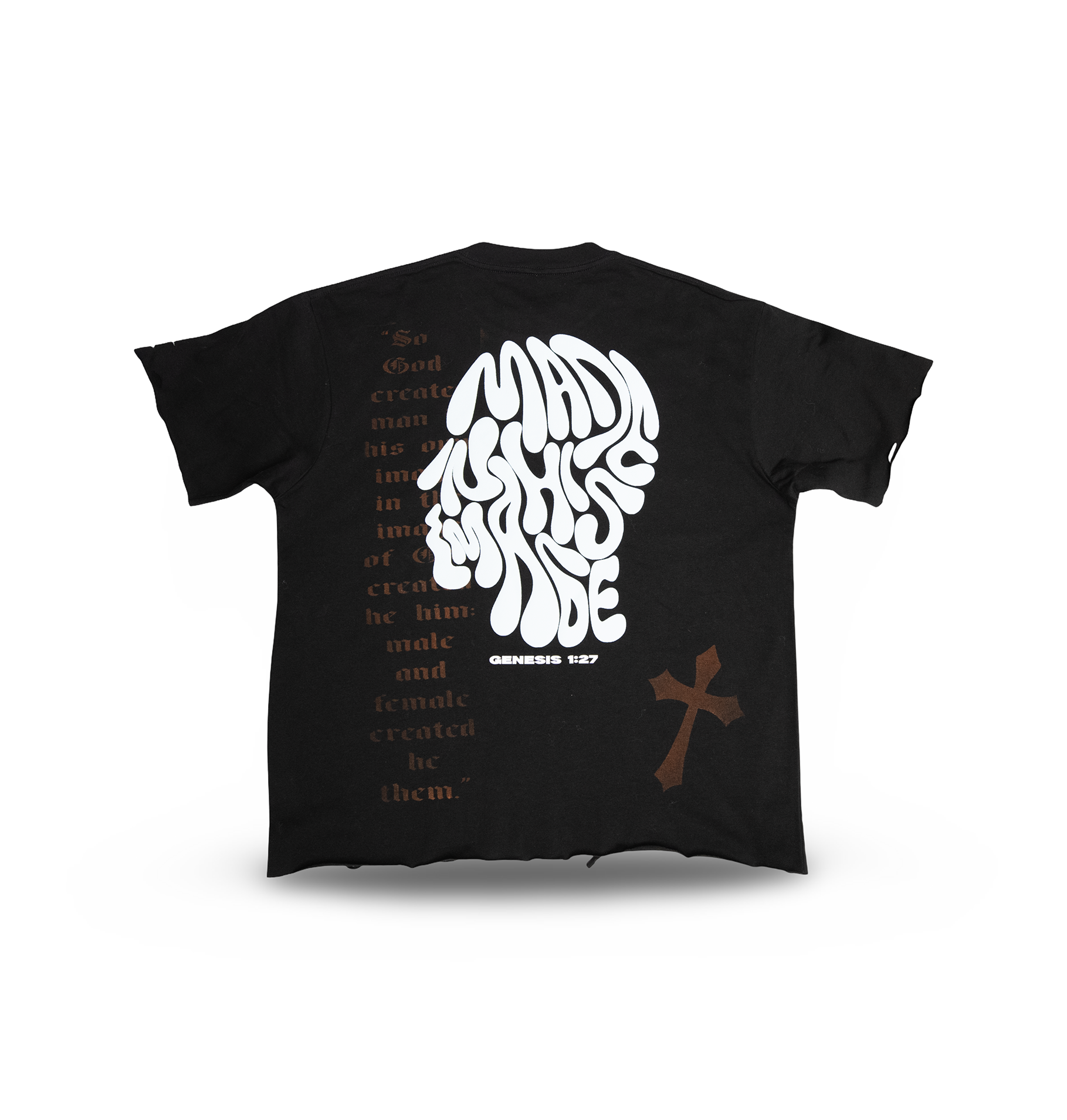 Made In His Image Distressed T shirt